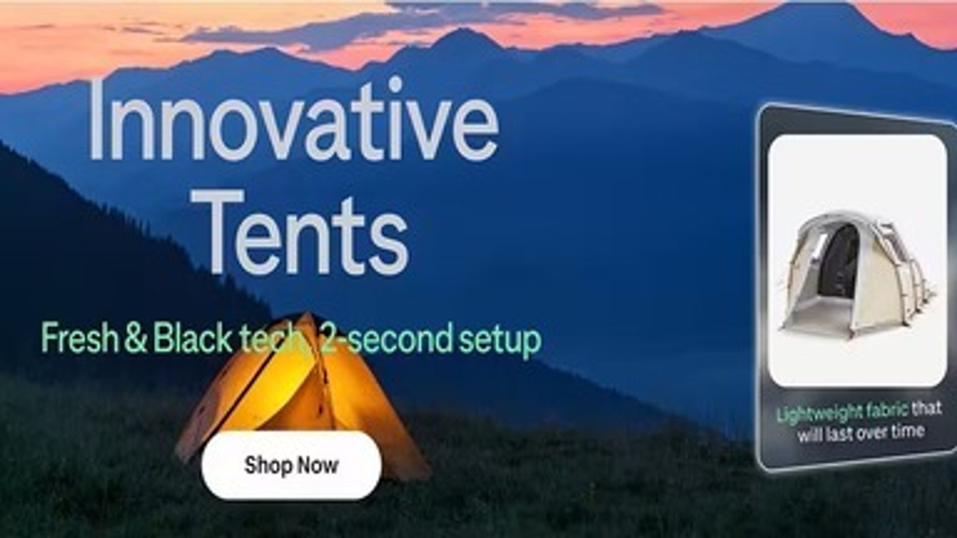 Banner of decathlon mentioning tents