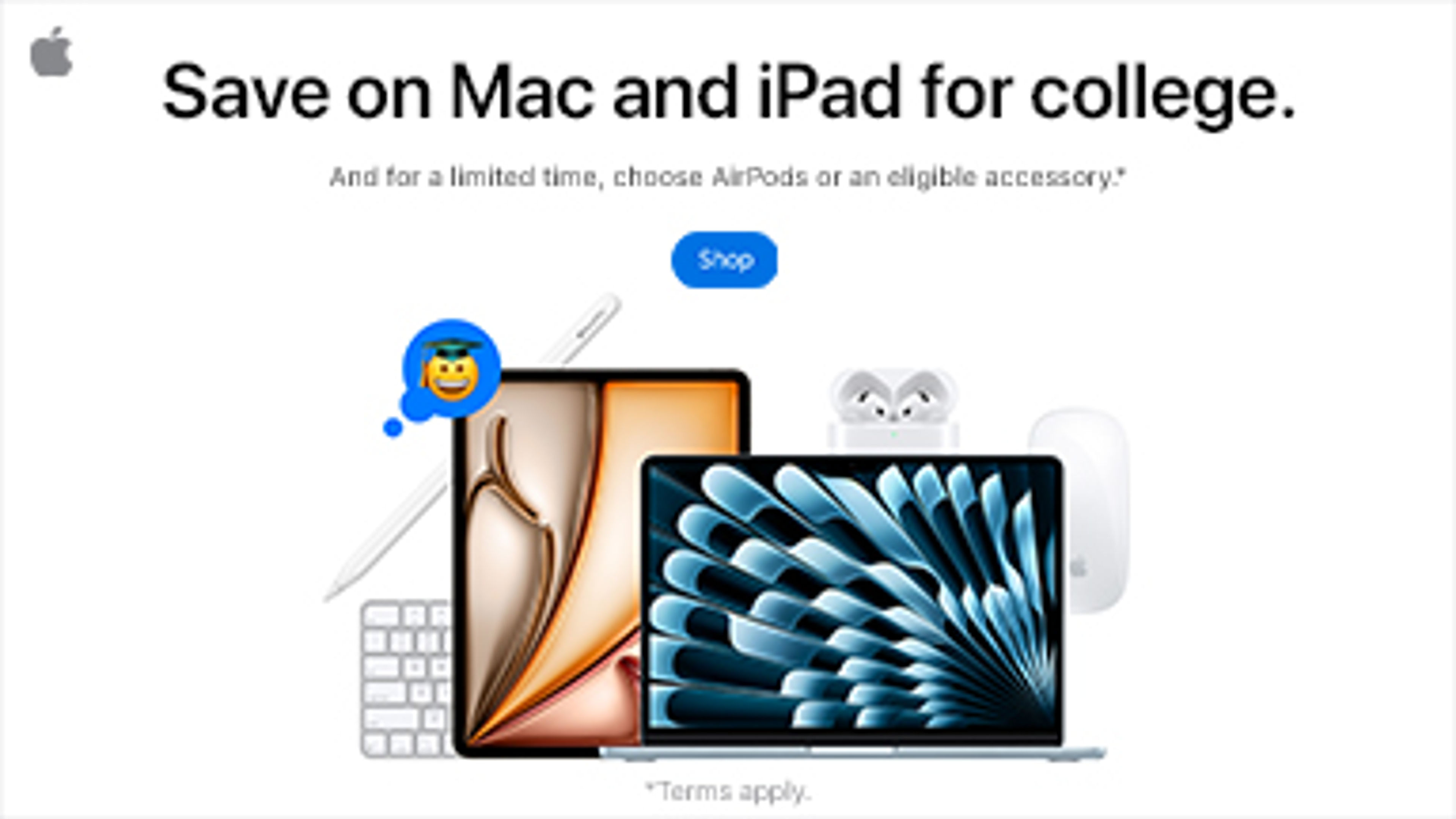 Apple educational offer banner page