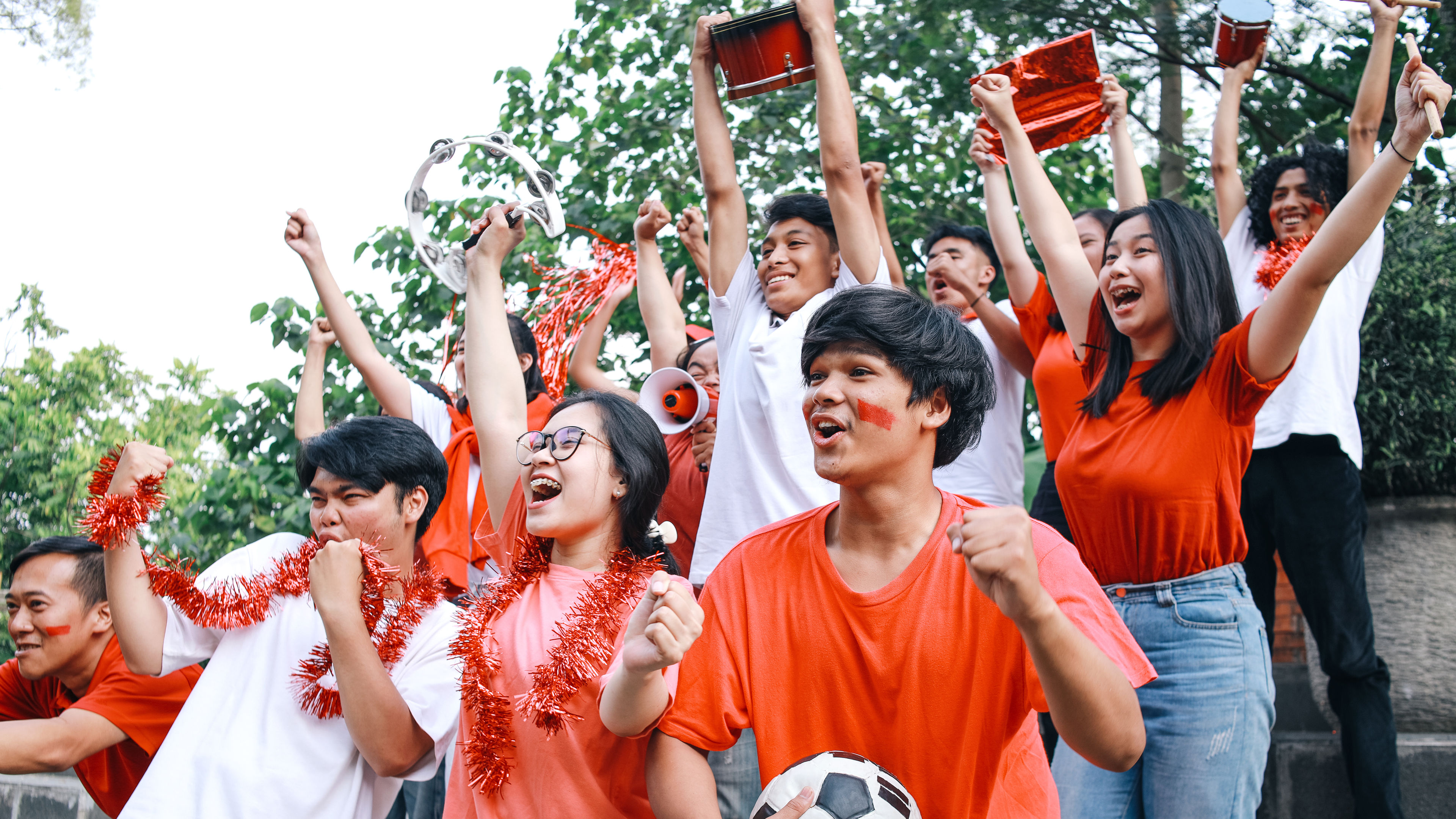 Football Fans Cheering. 