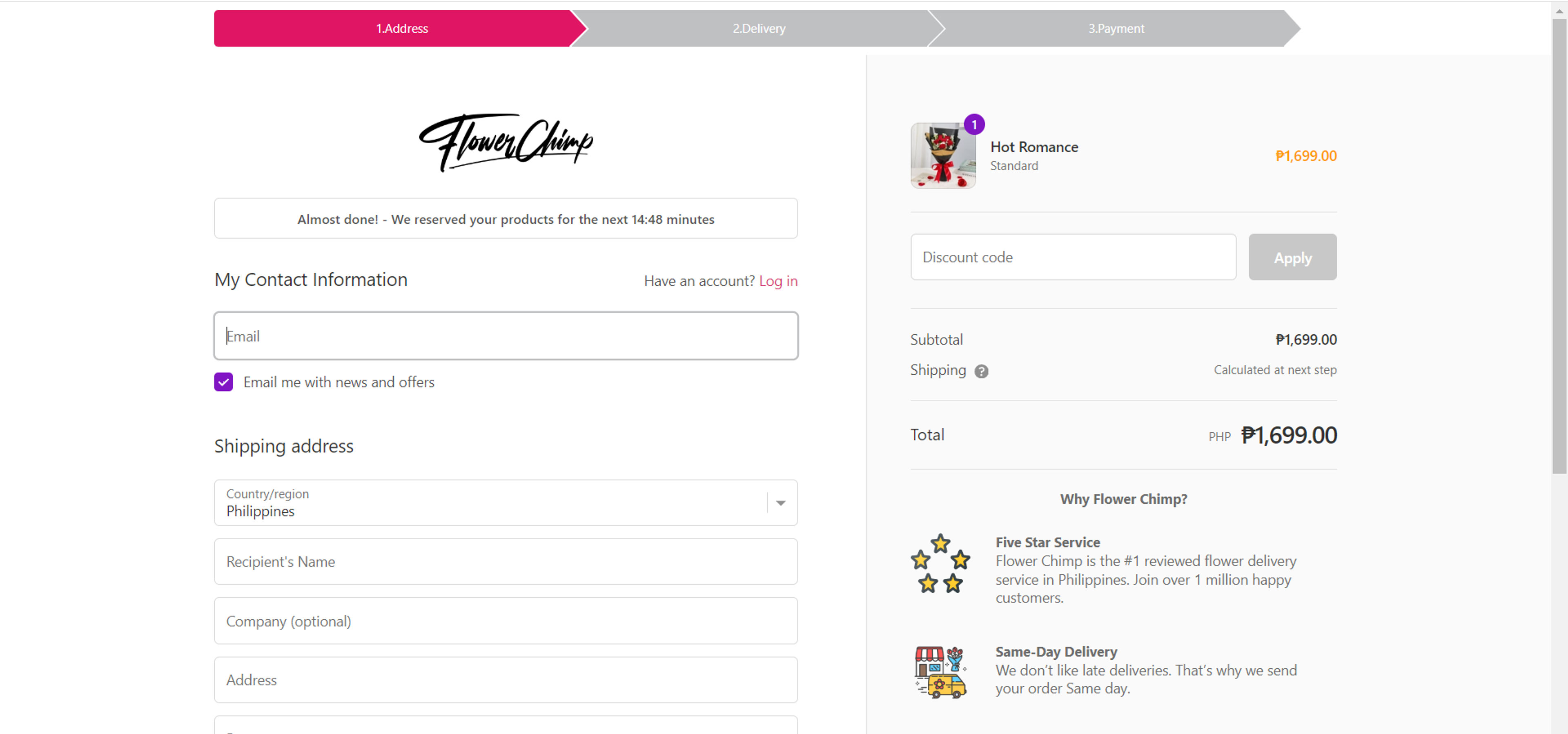 How to use Coupon for Flower Chimp