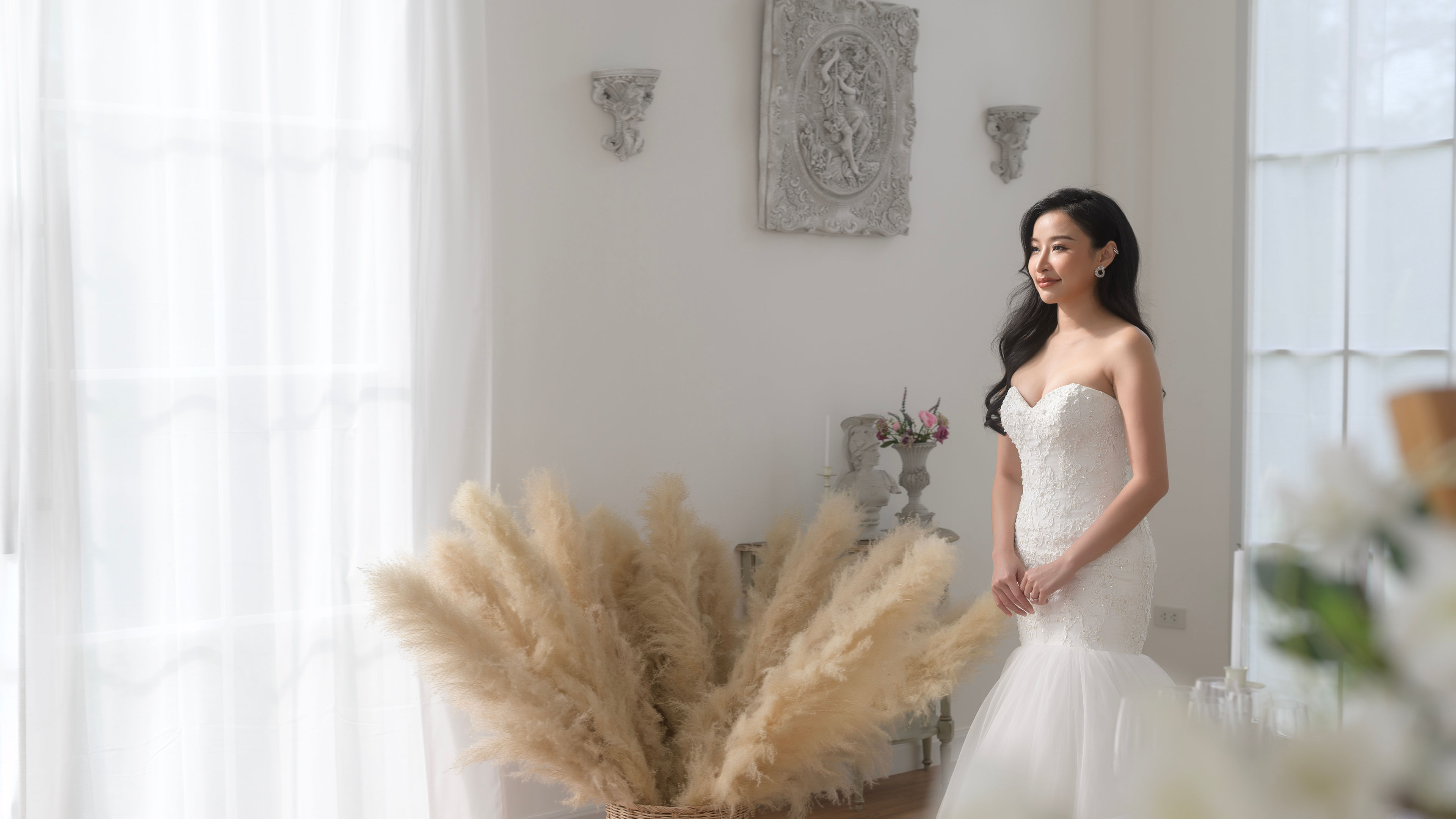 A woman in a wedding dress