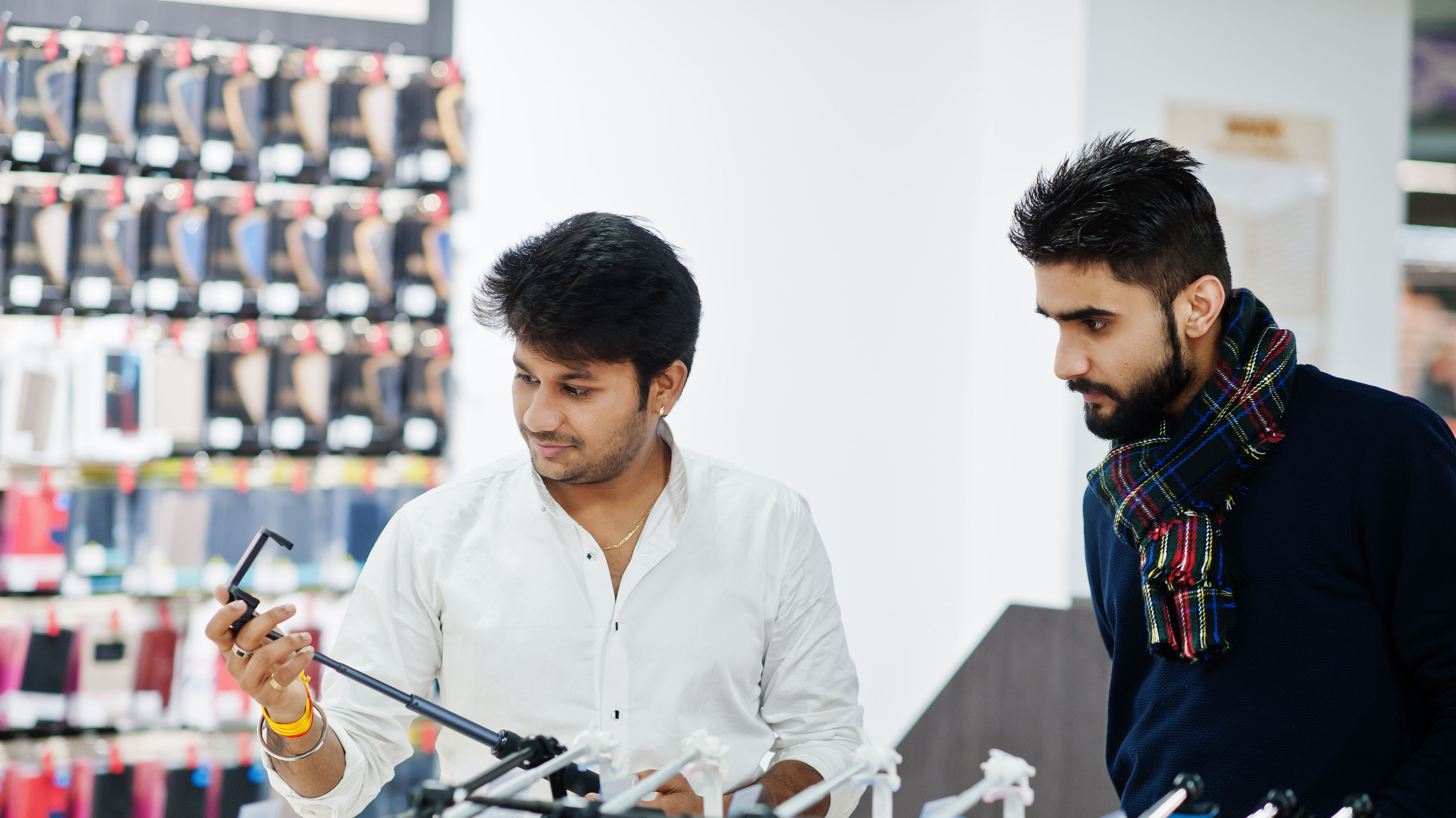Two boys in the Cellphone shop