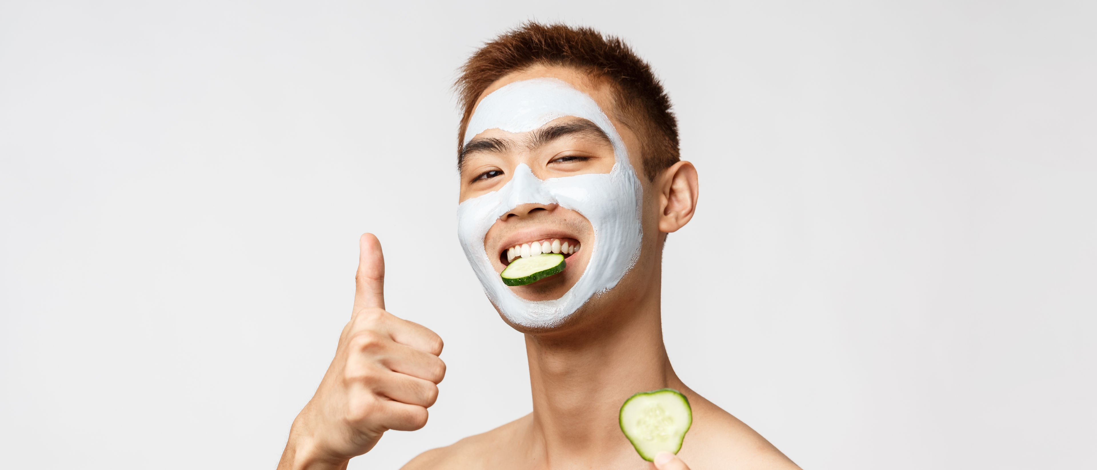 man in facial mask