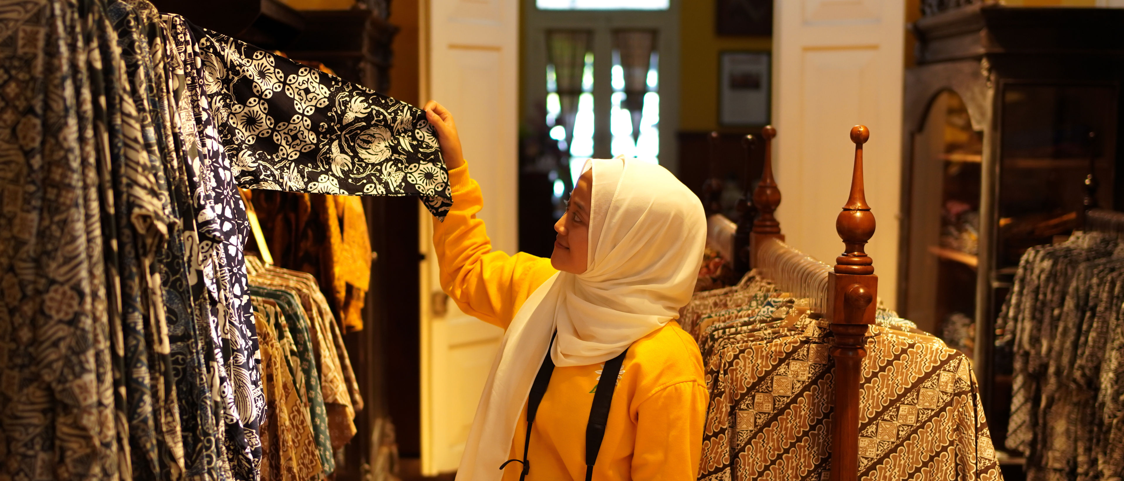 woman in a clothe store