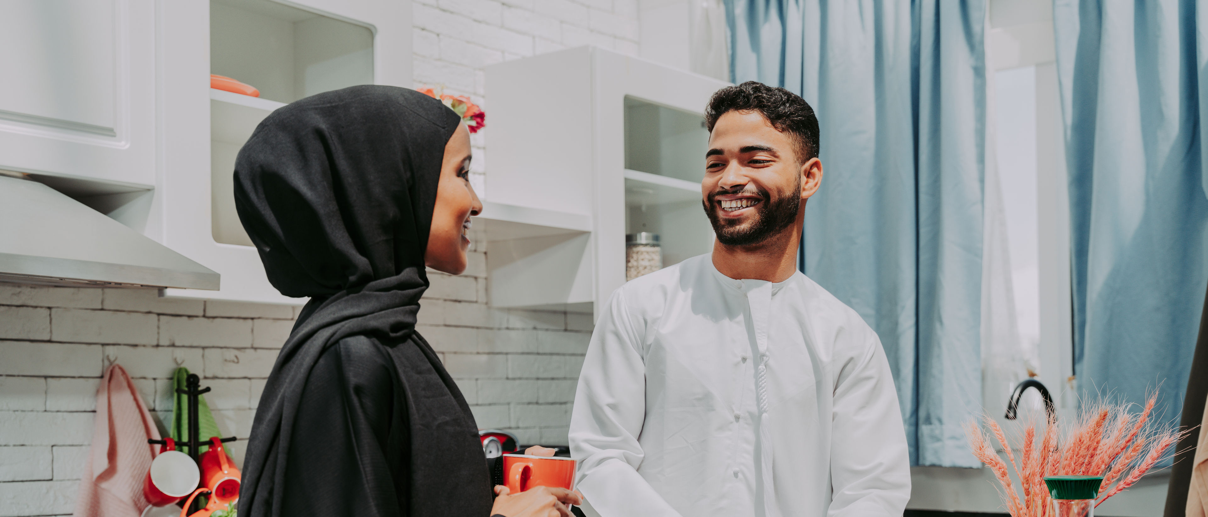 Couple cooking food together