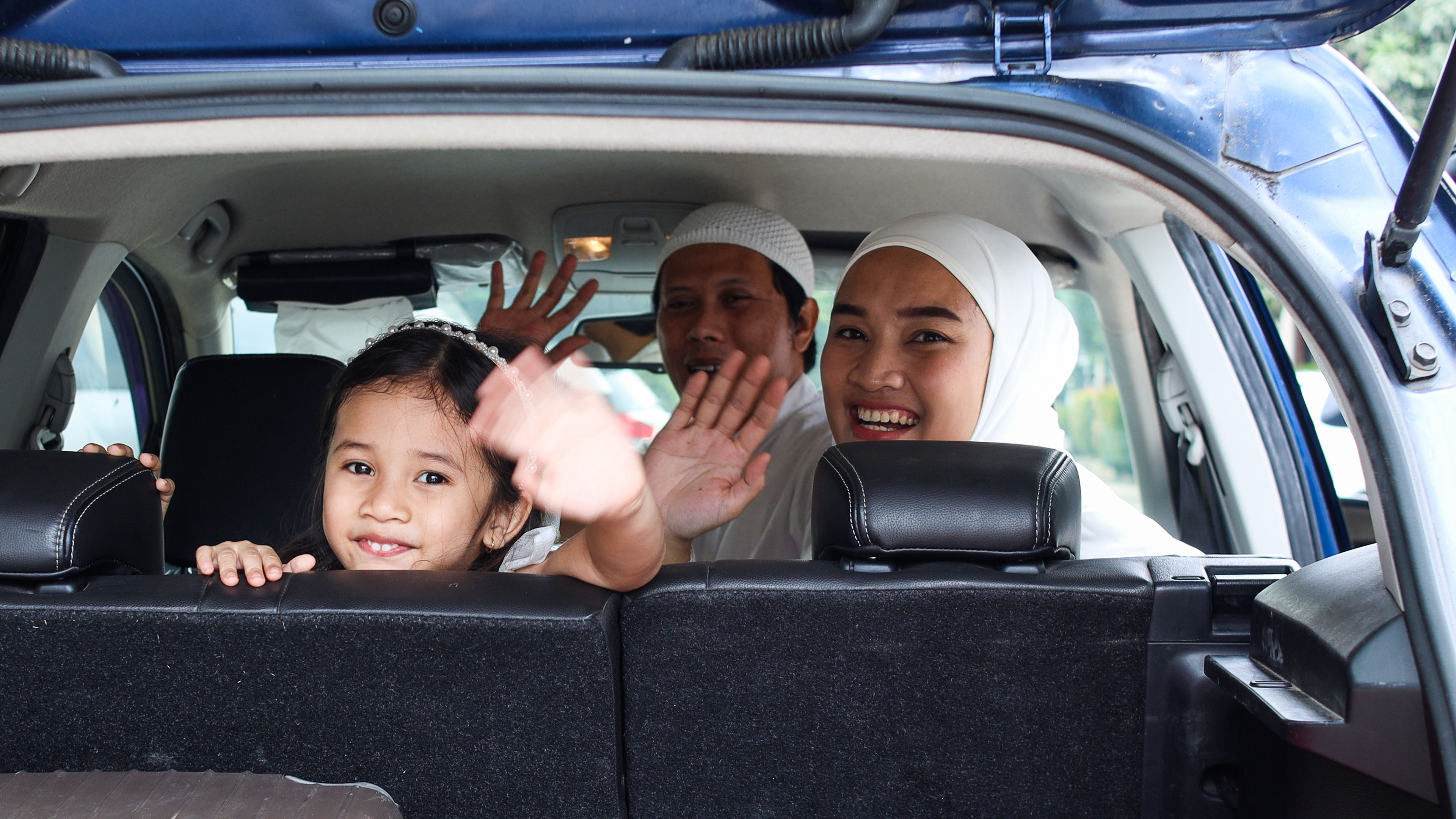 Muslim Family Ready in a car 