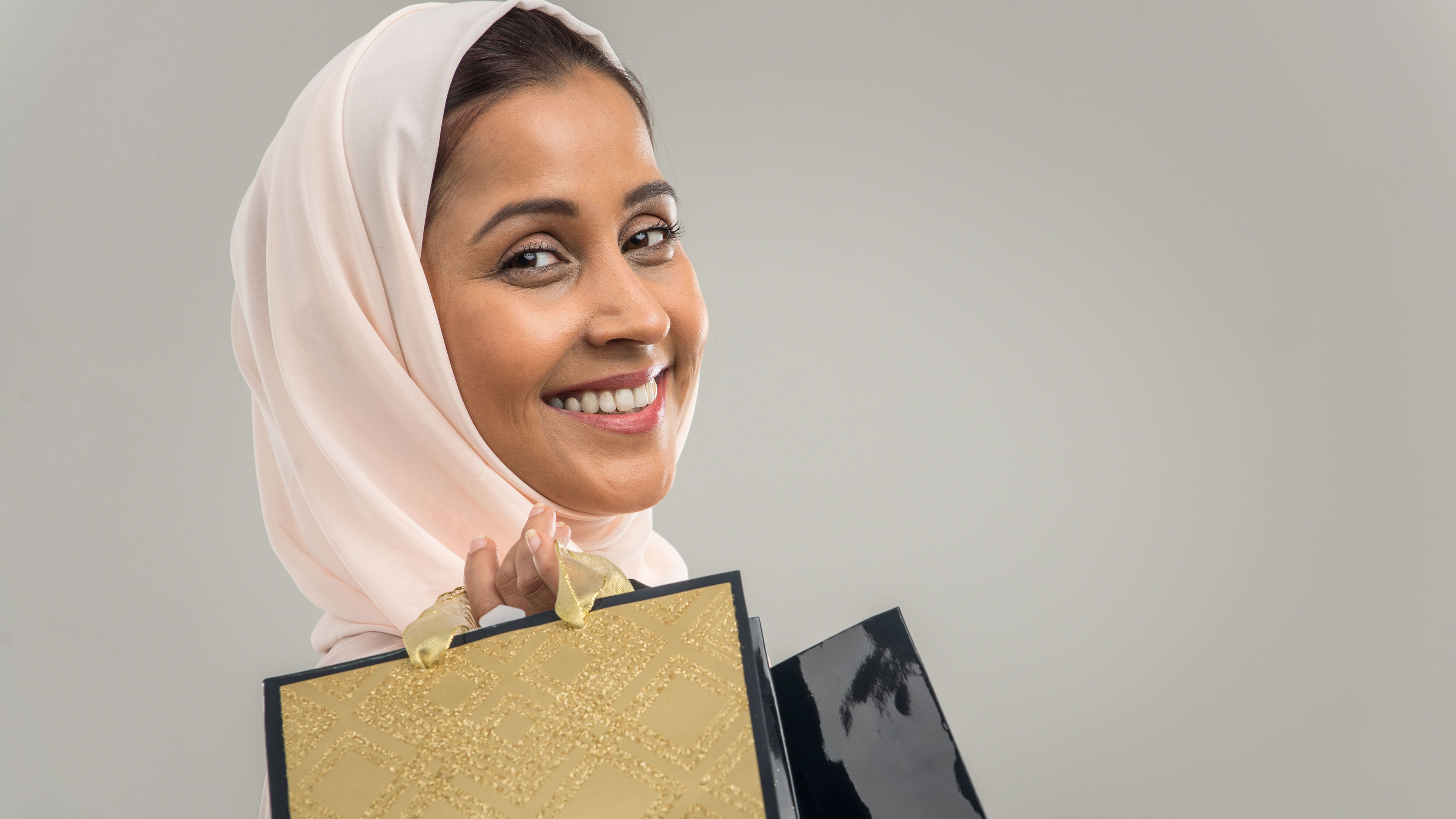 Woman with shopping bags.