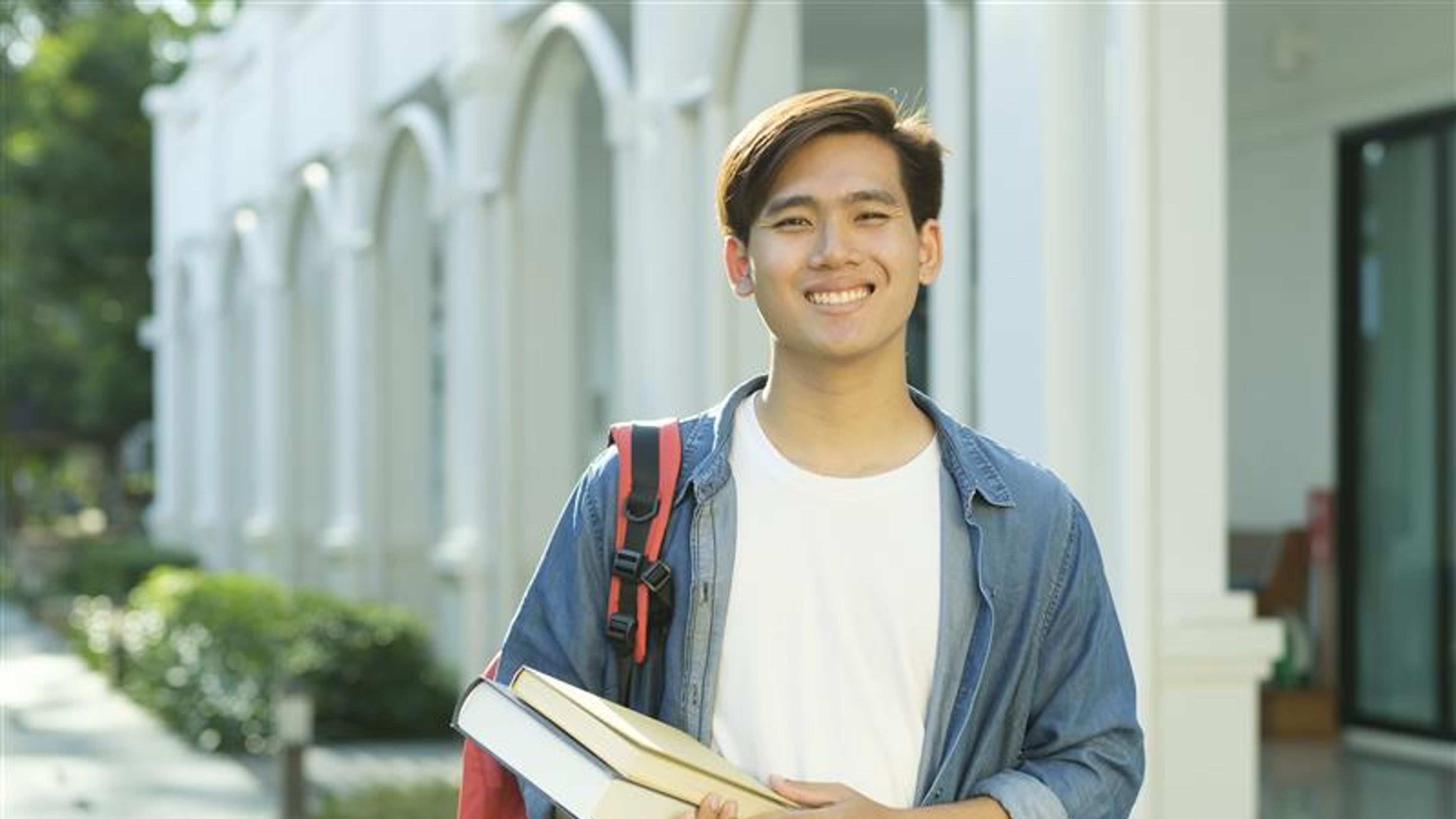 A man on a college campus