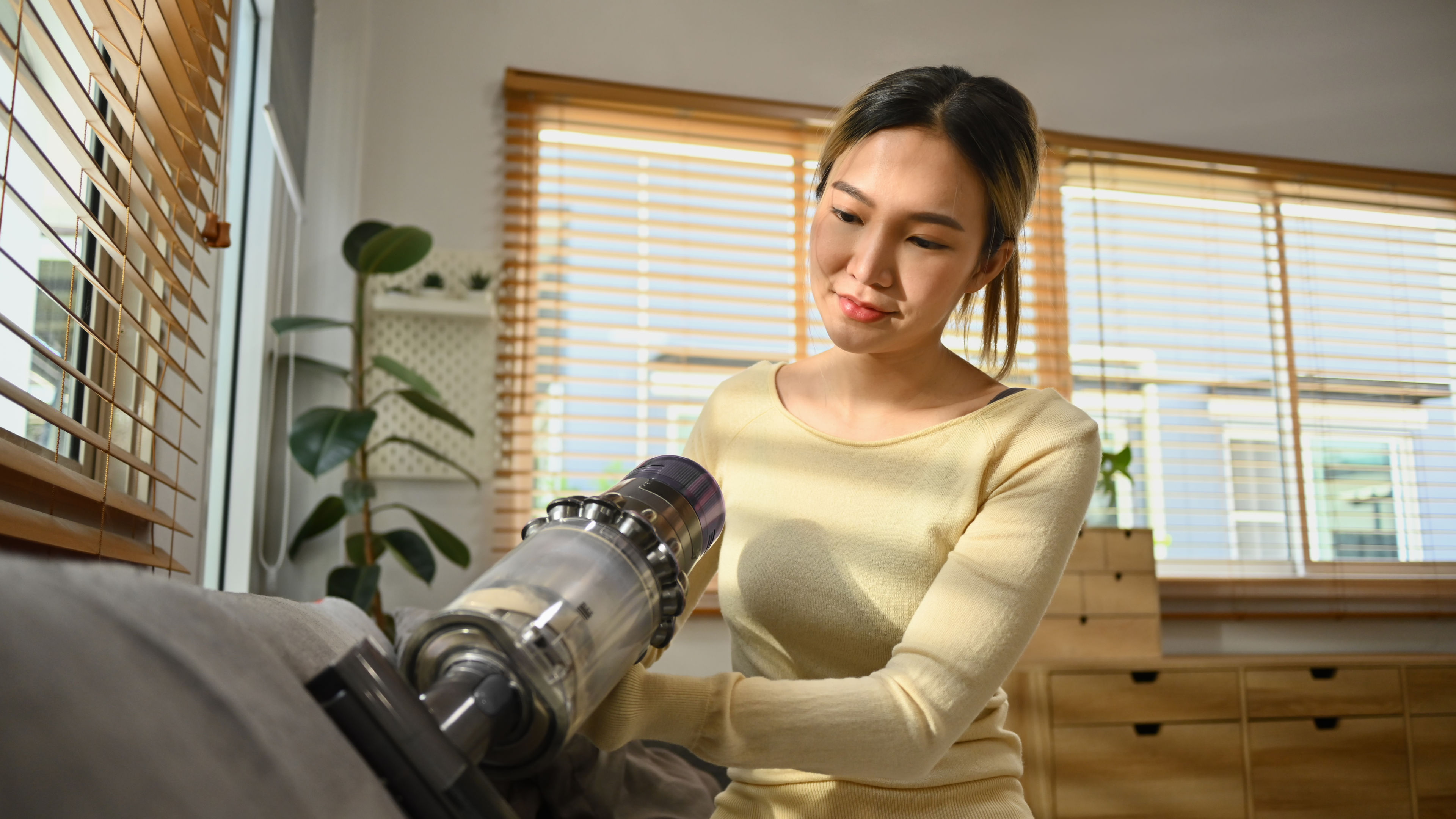 Asian Woman With Dyson machine 