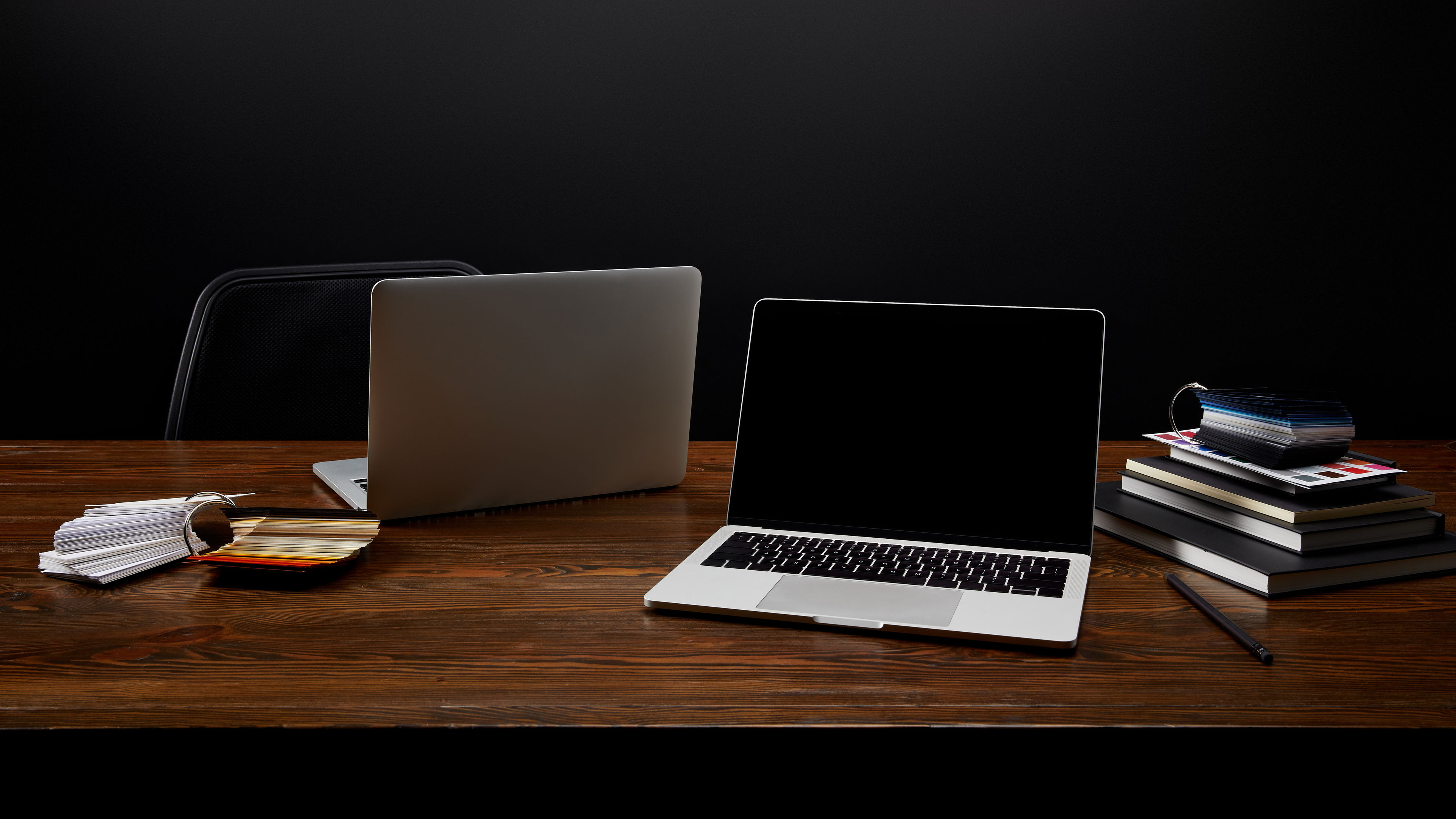 Two laptops on a table