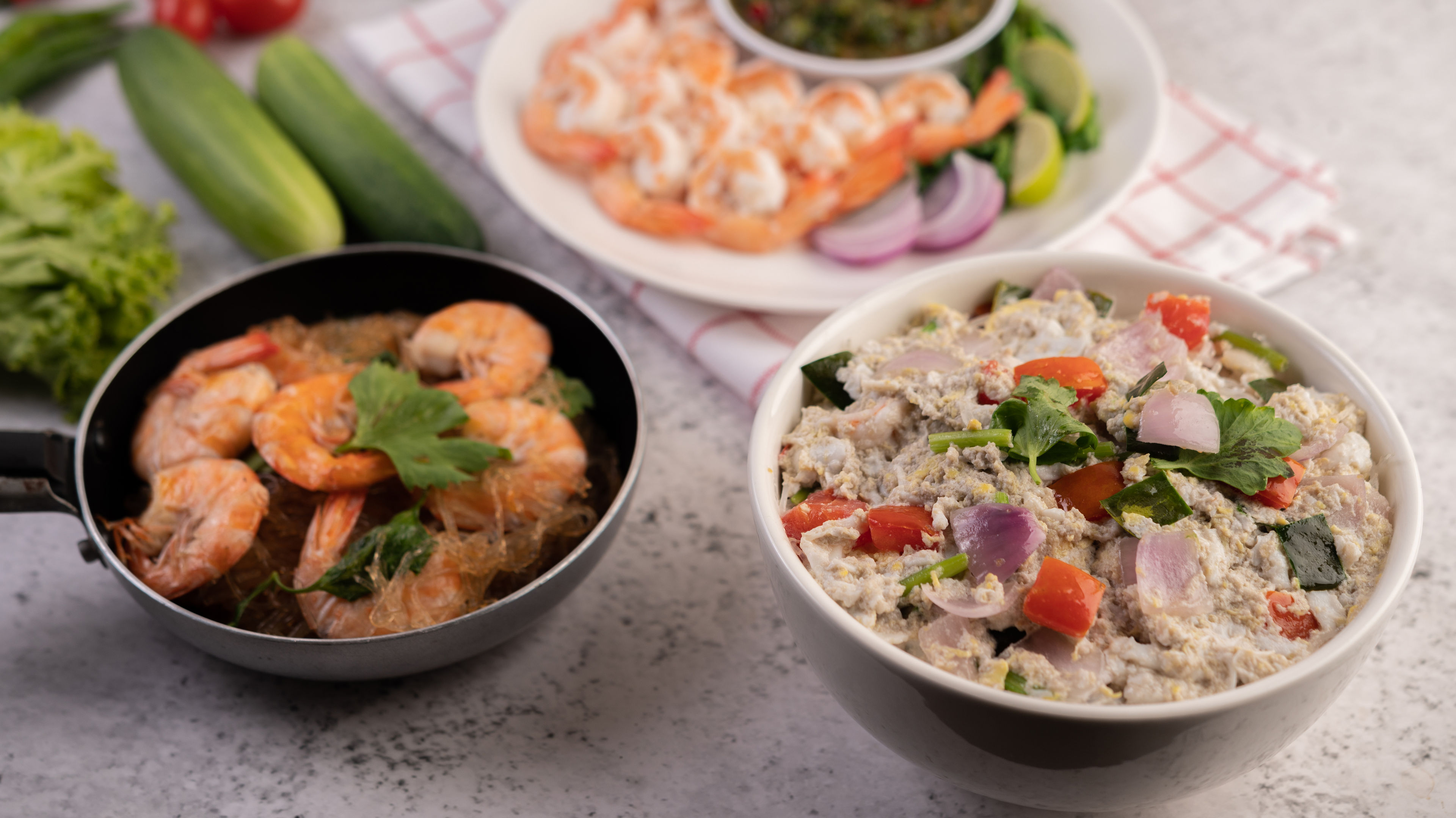 Baked Shrimp with Glass Noodles. 