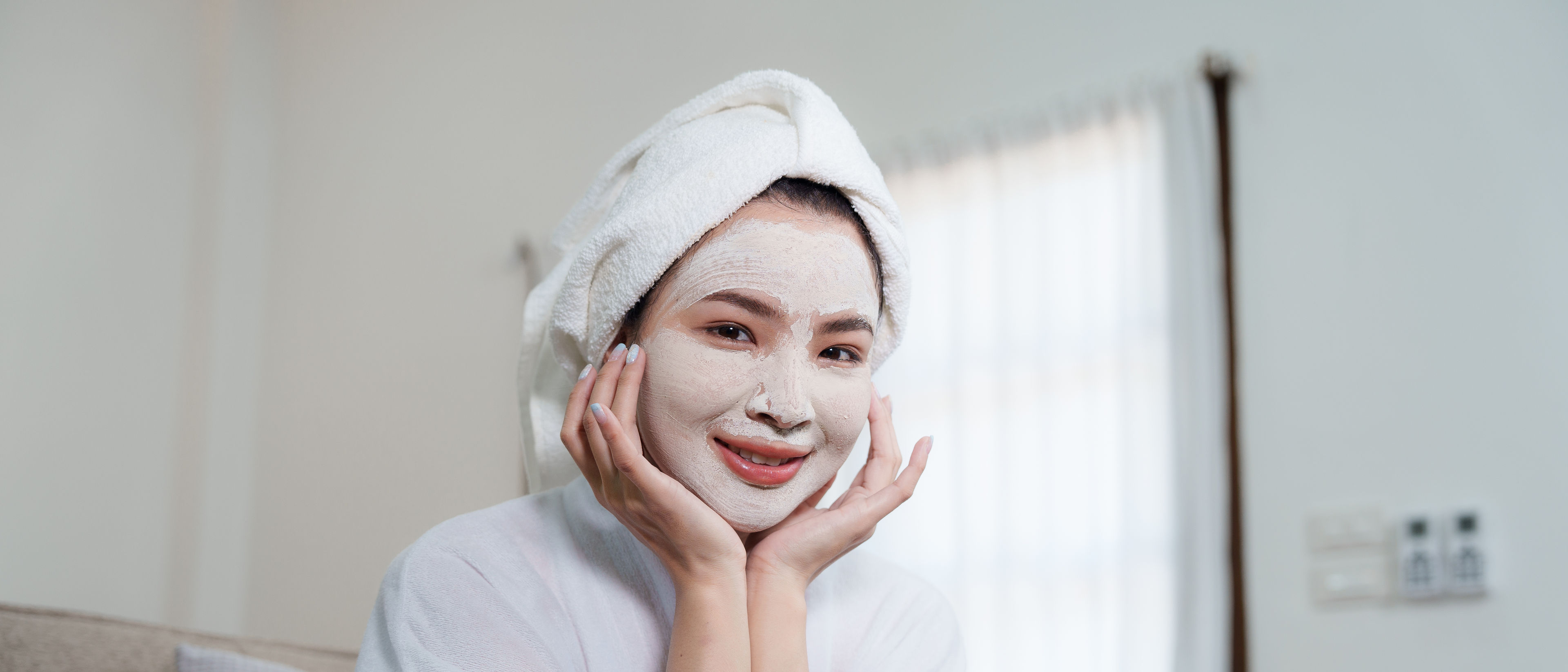 Woman with facial mask