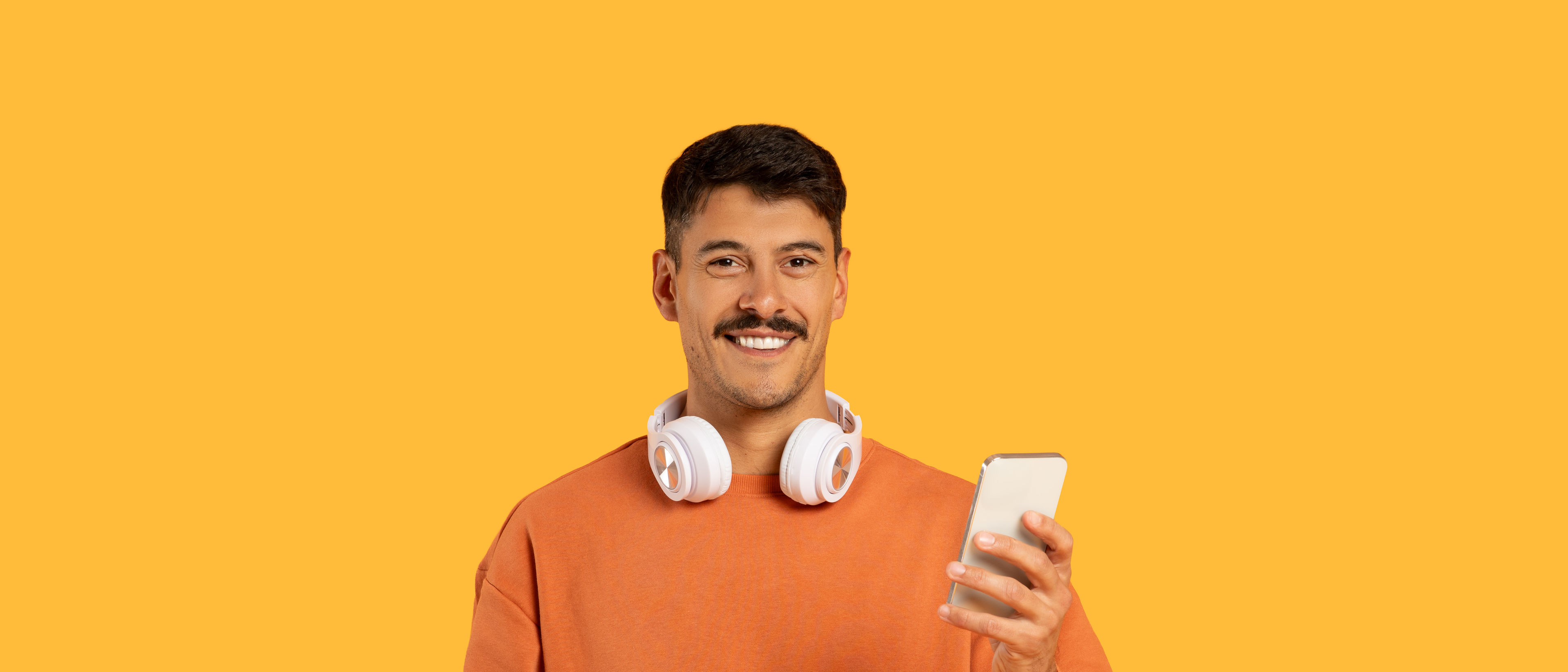 Man with smartphone and headphone