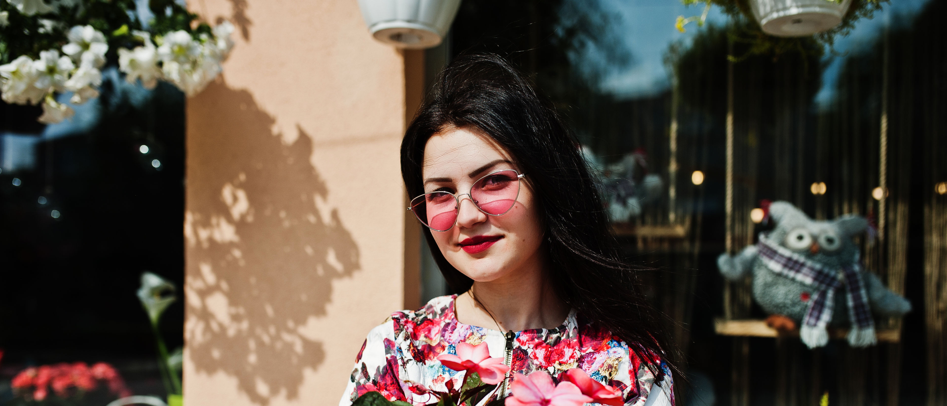 Woman with plants