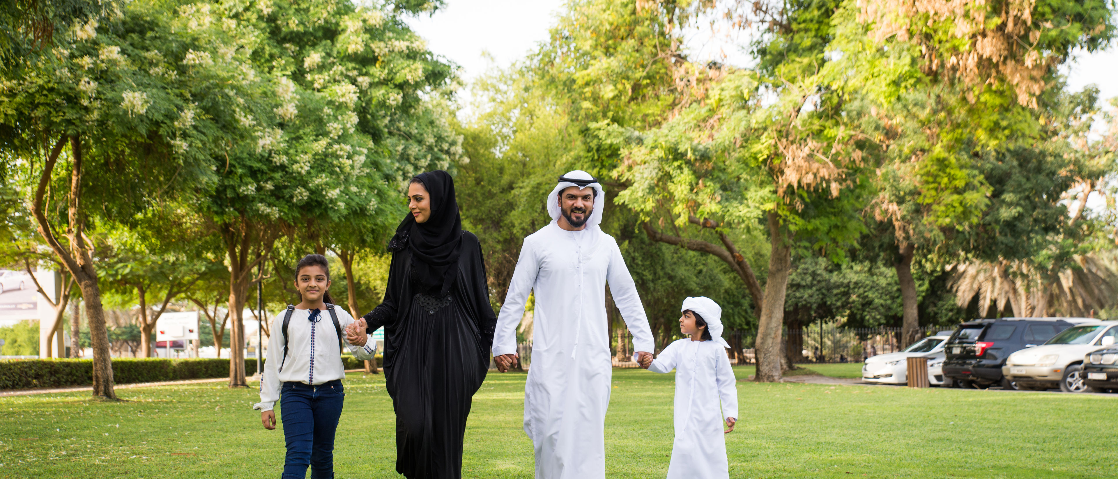 Family in a park