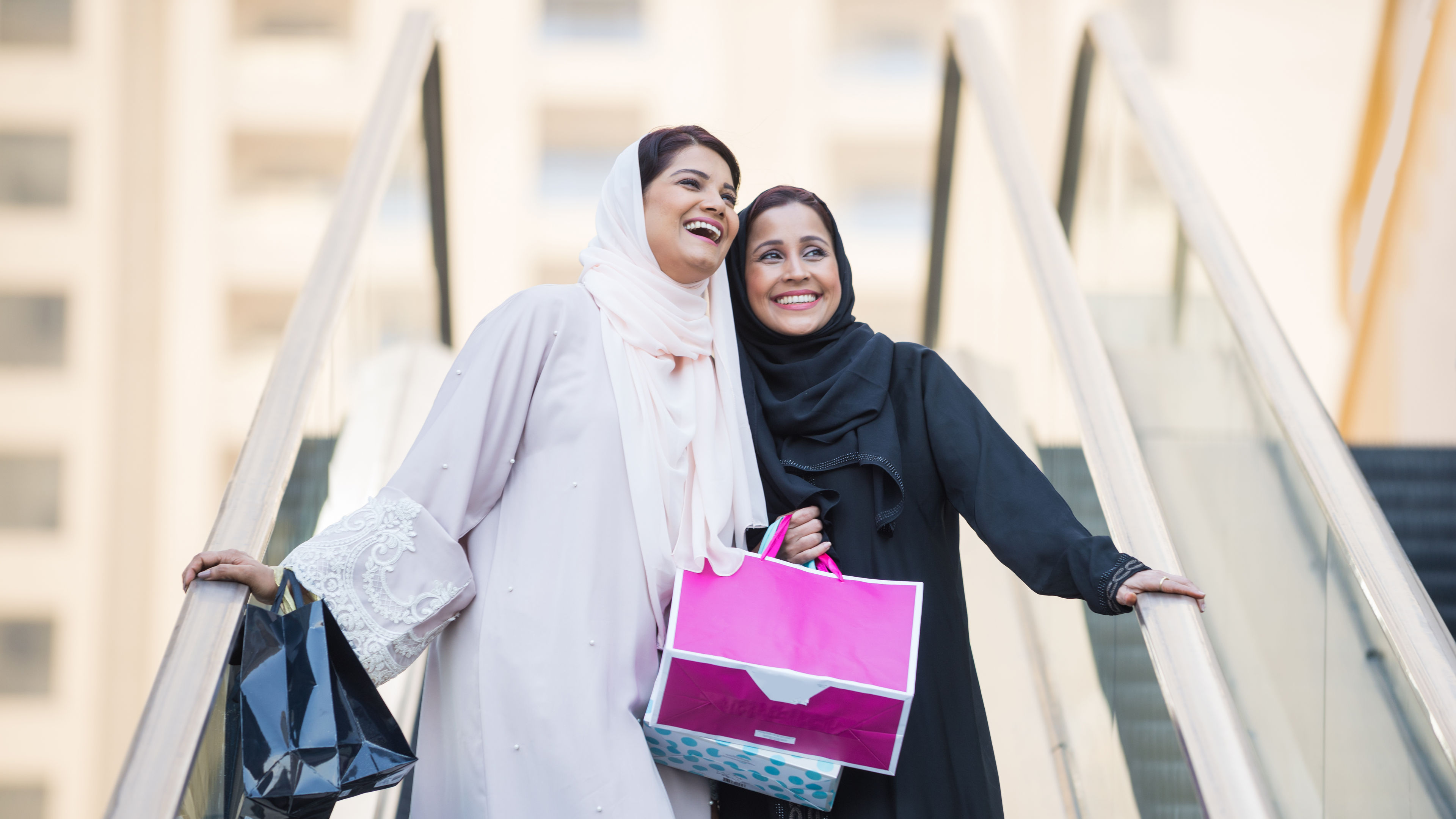 Two arabian girlfriends bonding and having fun 