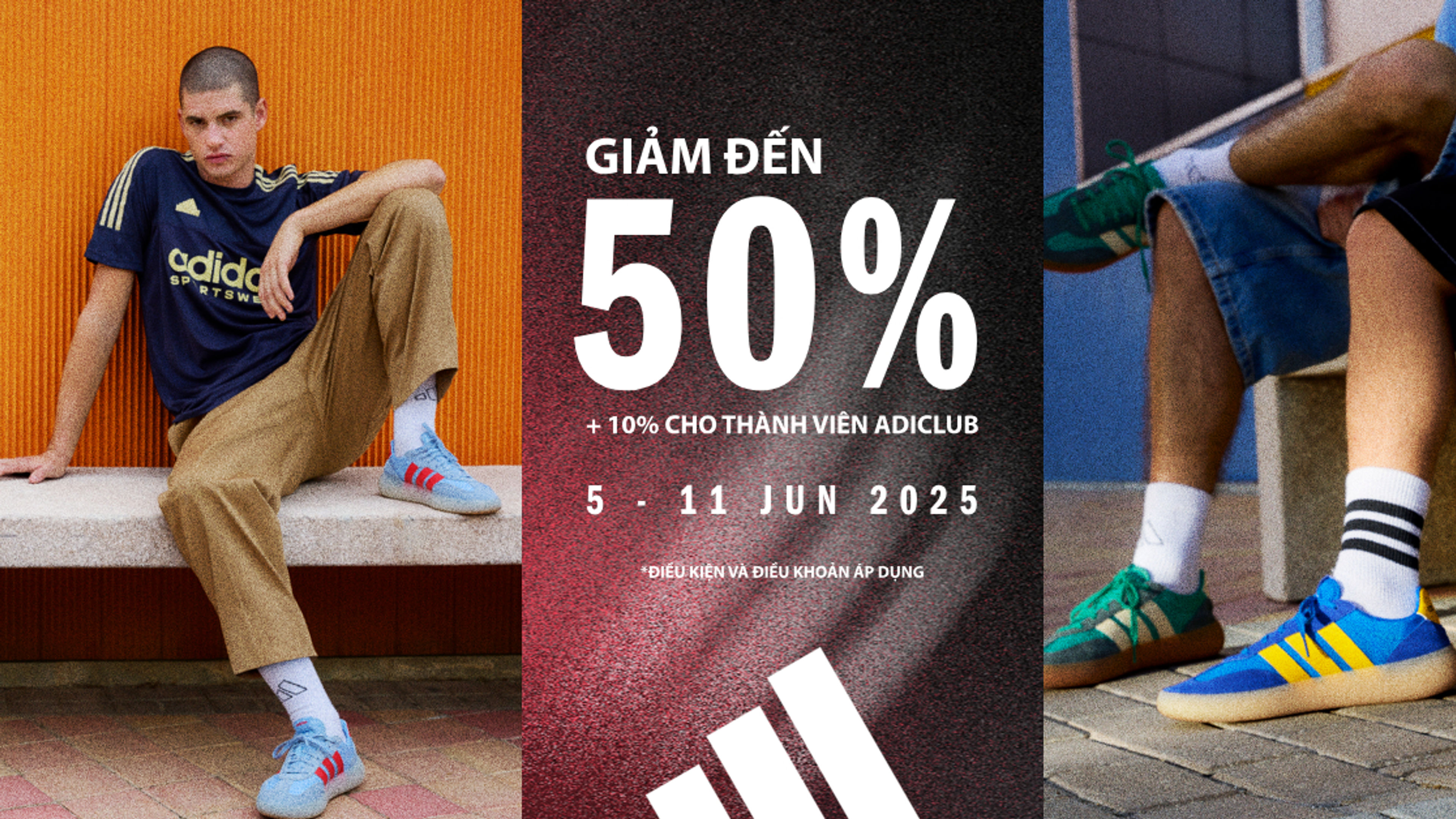 Hình ảnh biểu ngữ giảm giá cuối mùa của Adidas.