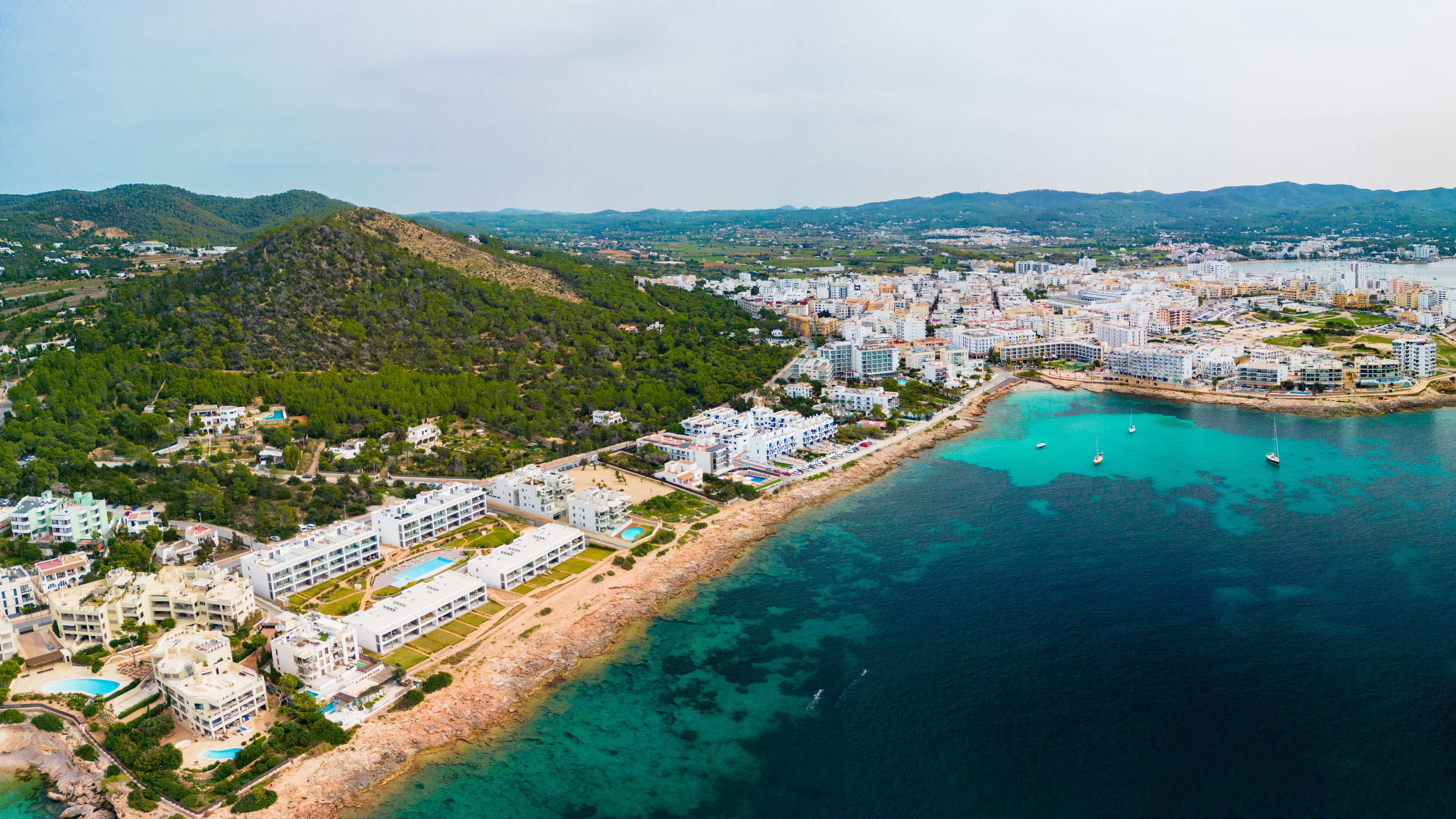 A complete view of Ibiza island from the top 