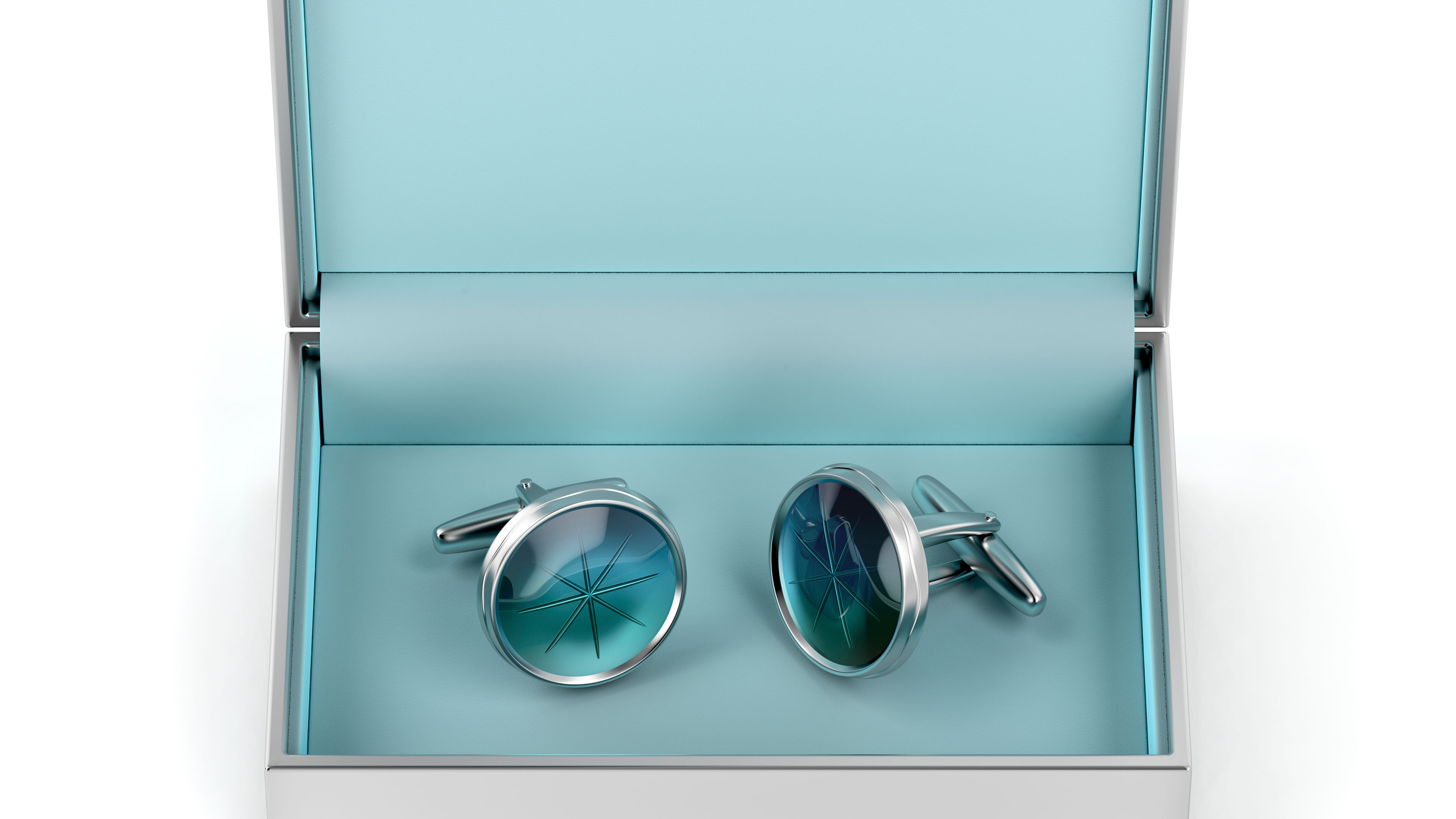 A pair of silver cufflinks 