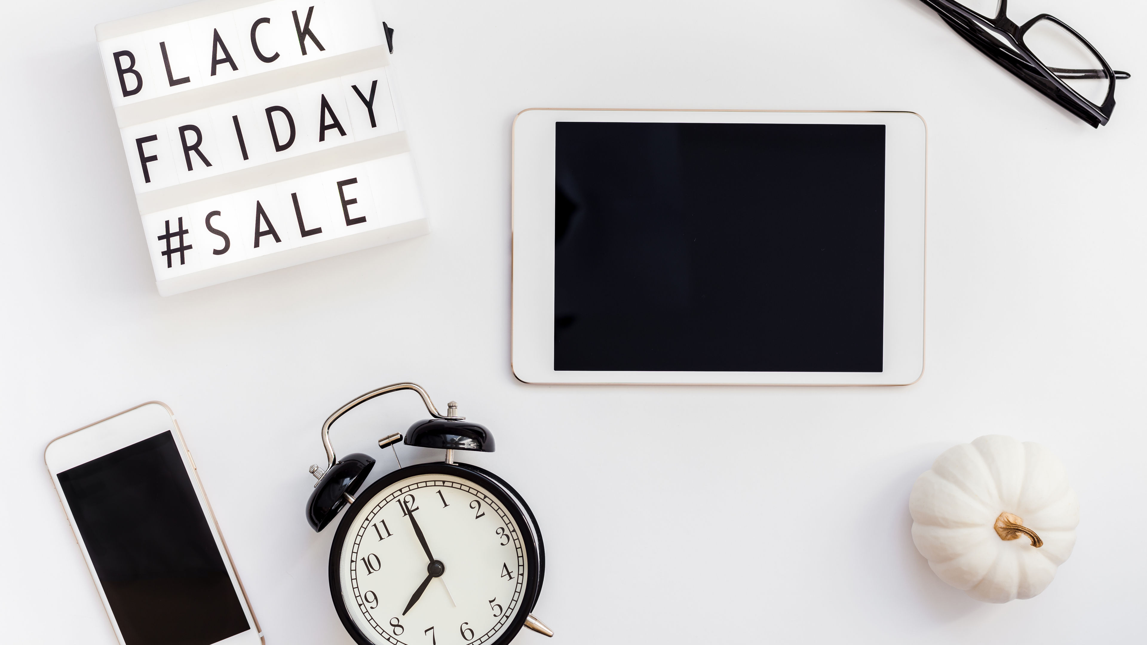 A clean and modern white lightbox displaying the words "Black Friday Sale 