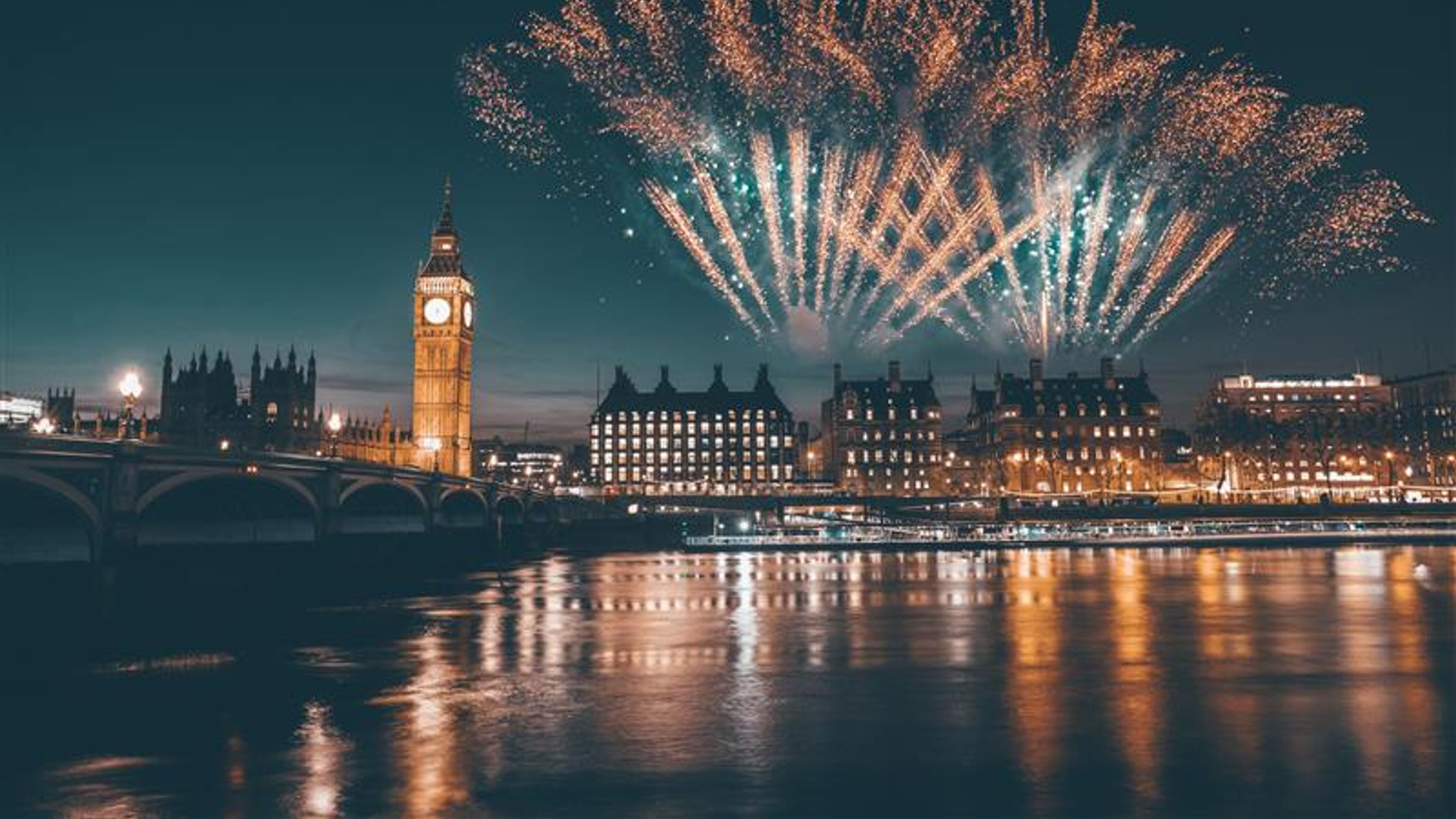  Celebration of the New Year at the House of Parliament, London, United Kingdom 