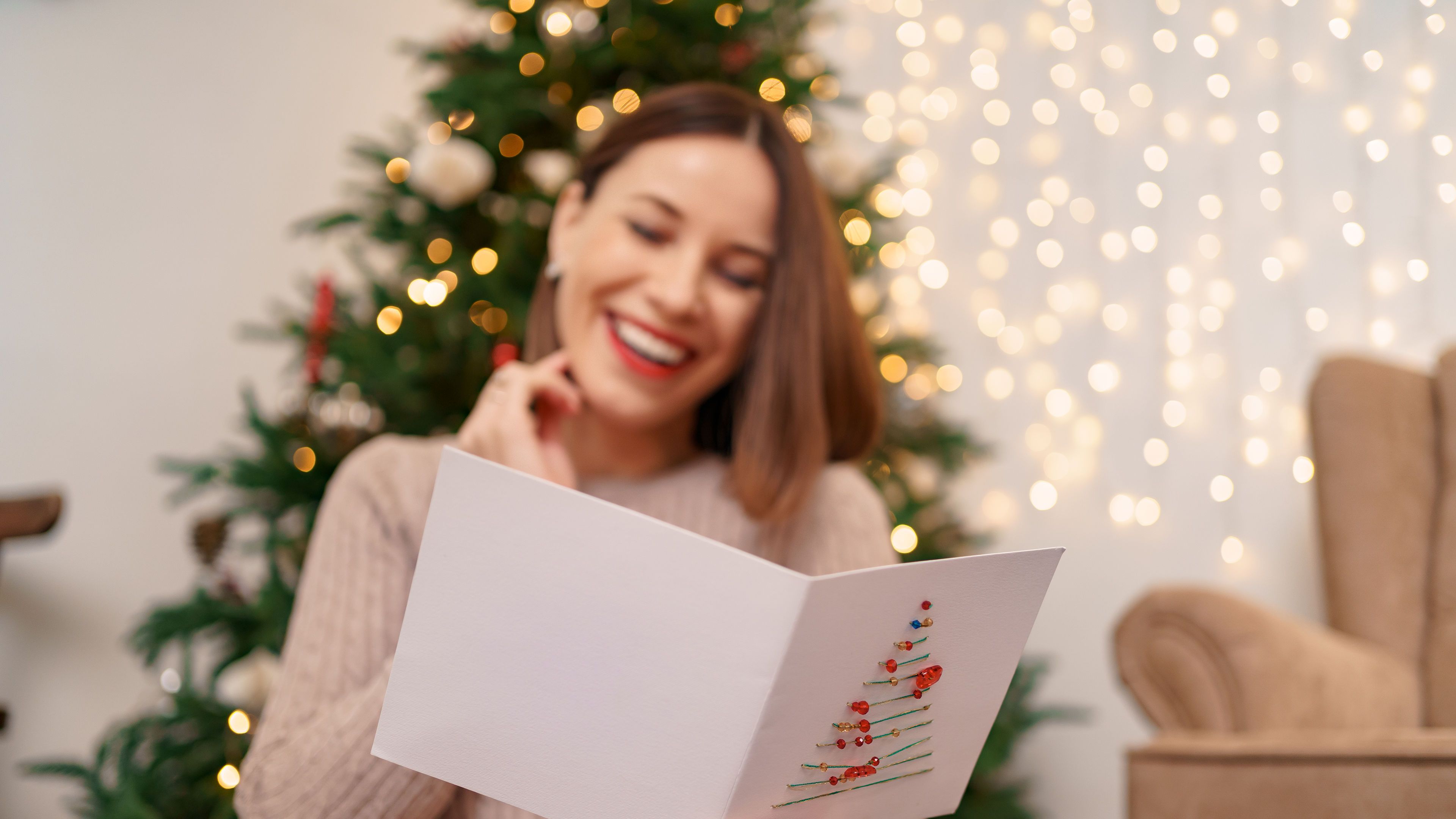 Image of a Lady with a card 